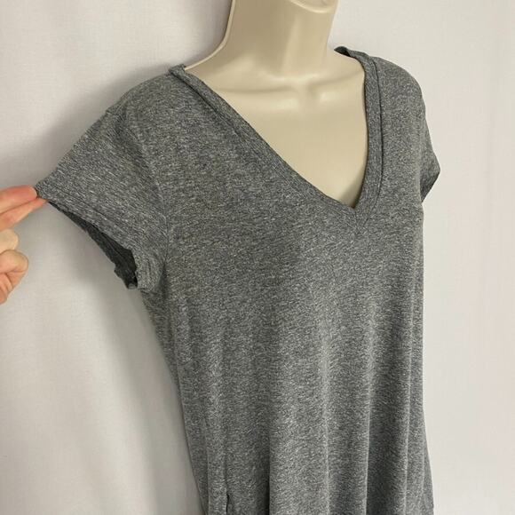 Current Elliott V Neck Trapeze Dress 2 Medium Large Heather Gray Pockets T Shirt - Picture 3 of 14